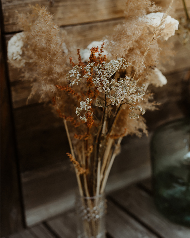 Bouquet bohème de fleurs séchées