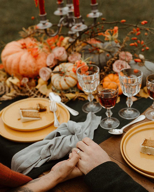 Décoration de table pour un mariage d'automne
