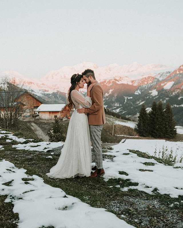 Se marier à la montagne en hiver