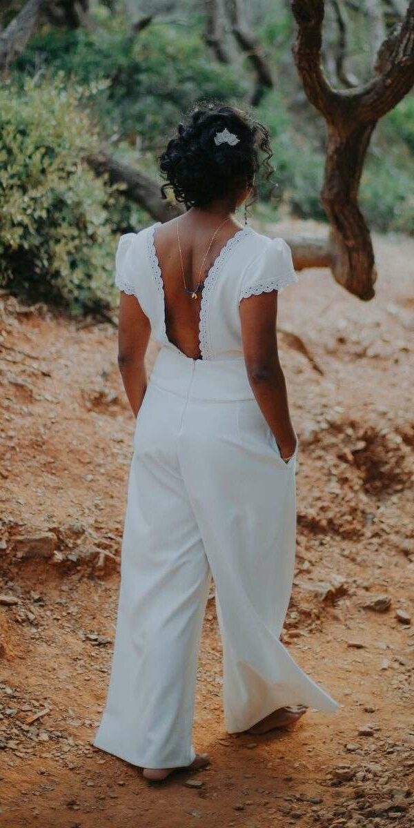 Combinaison de mariée pour mariage civil Aurélia Prado