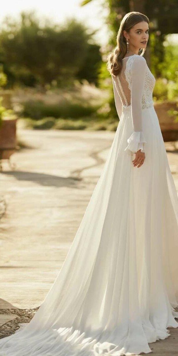 Robe de mariée bohème d'occasion à manches longues Alma Novia