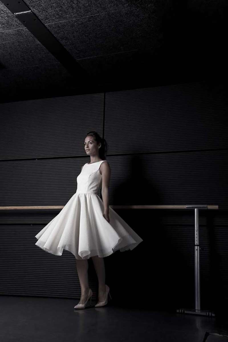 Robe de mariée courte seconde main pour mariage civil Atelier Swan
